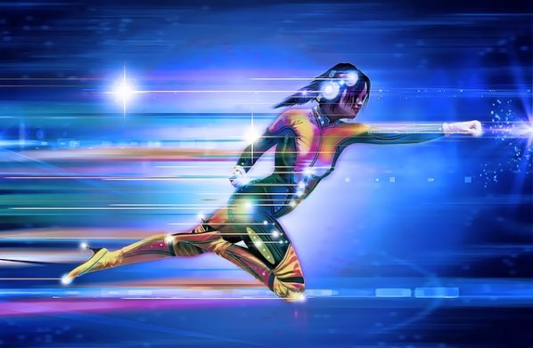 Superhero Woman Running